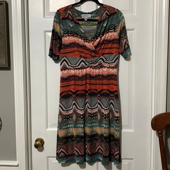Lanaee coral and teal dress - Picture 1 of 8